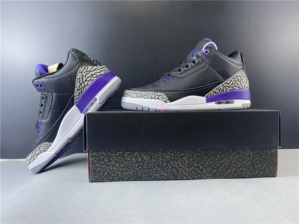 Air Jordan 3 Retro Black Court Purple 