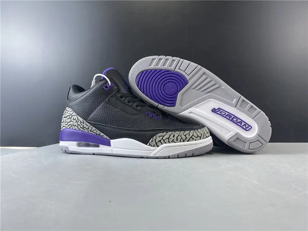 Air Jordan 3 Retro Black Court Purple 
