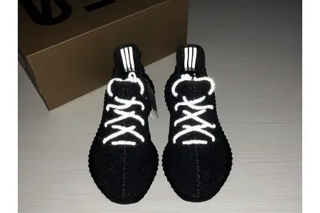 ADIDAS MENS YEEZY BOOST 350 V2 BLACK 