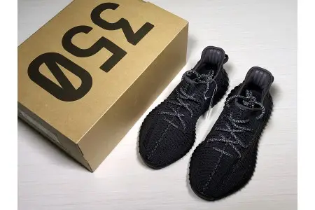 ADIDAS MENS YEEZY BOOST 350 V2 BLACK 
