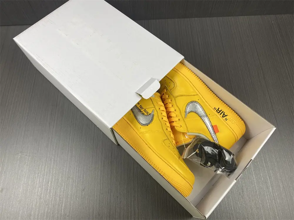 Nike Air Force 1 Low OFF-WHITE University Gold Metallic  EFEEC42
