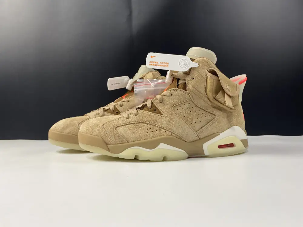 AIR JORDAN 6 RETRO TRAVIS SCOTT BRITISH KHAKI  CABB77